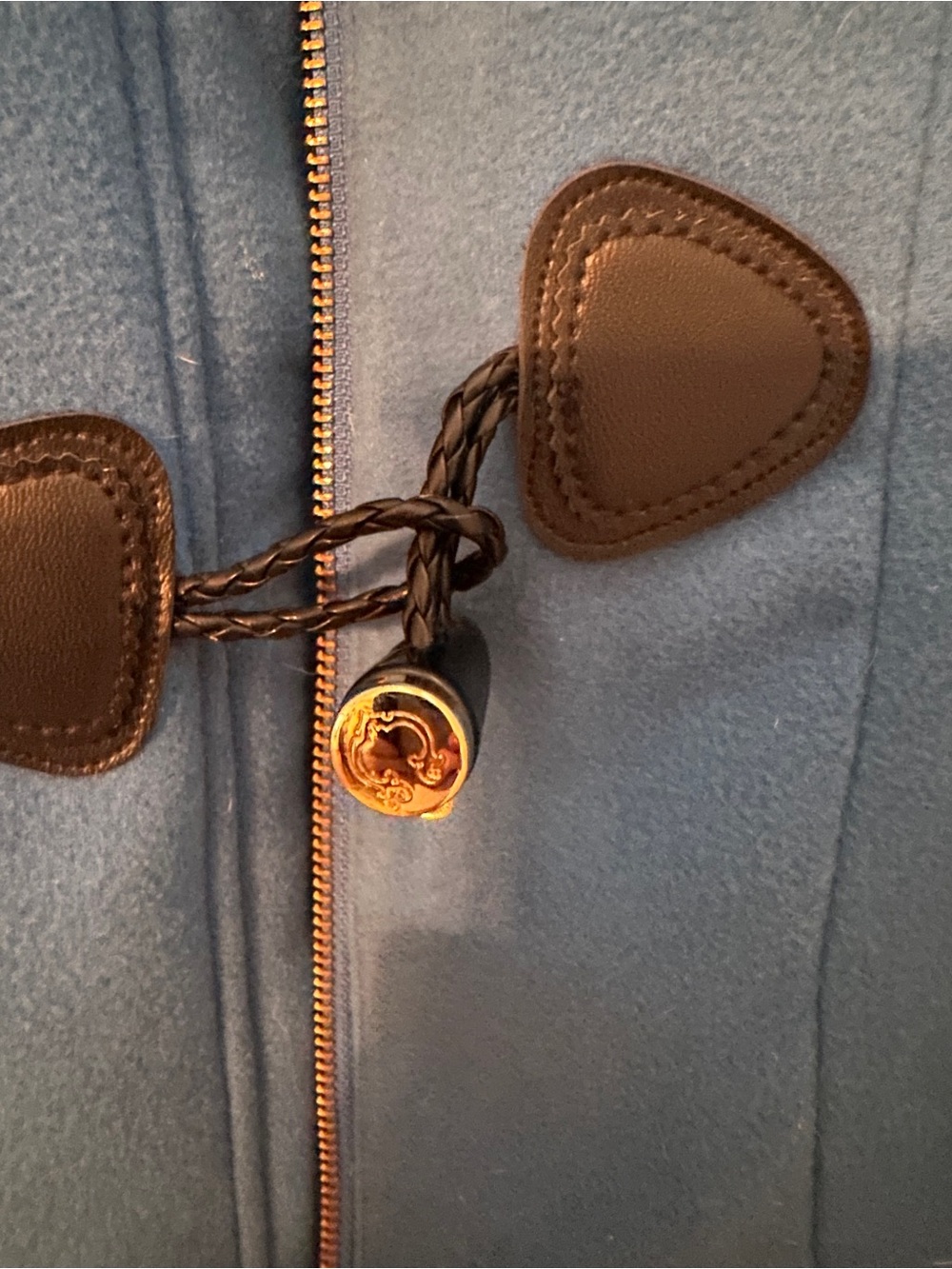 C. Wonder Bright Blue Toggle Peacoat with Faux-Fur Hood Trim - Picture 6 of 9